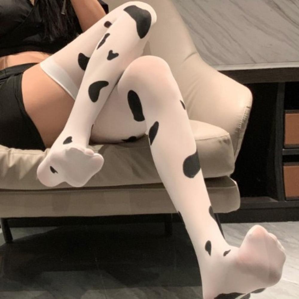 Manufacturer Japanese Cow Stockings Sex Stockings Cute Long Tube Milk White Spotted Socks High Top Knee Socks Female Hair