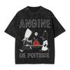Washed T Shirts Angine De Poitrine Hip Hop Casual T-Shirt Oversize Dark Humor Medical Streetwear Cotton Summer Tees Men Women