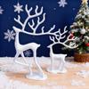Christmas Reindeer Statue Minimalist Artistic Deer Figurine Metal Animal Sculpture Home Office Desktop Decoration Ornament