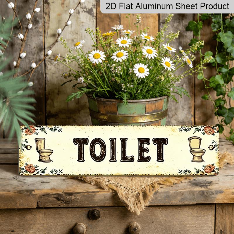 2D Plane, Retro Toilet Metal Sign, Aluminum Decorative Signsuitable for Hanging Decorative Signs On The Walls of Bathrooms, Kitchens, Farmhouses, and