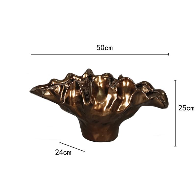 Resin Handicraft Flower Vase Flower Pot Irregular Wave Edge Abstract Resin Basin Floral Arrangement Accessories Home Decoration