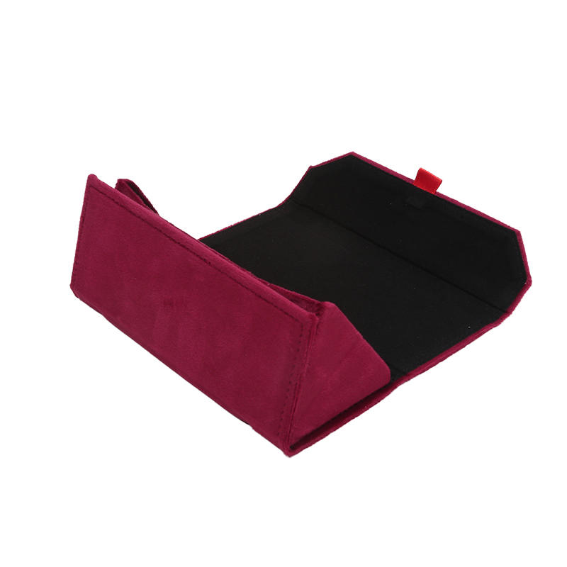 1PC Velvet Triangle Folding Glasses Women Case Elegant Sunglasses Case Purse Hard Men Elegant Reading Glasses Box