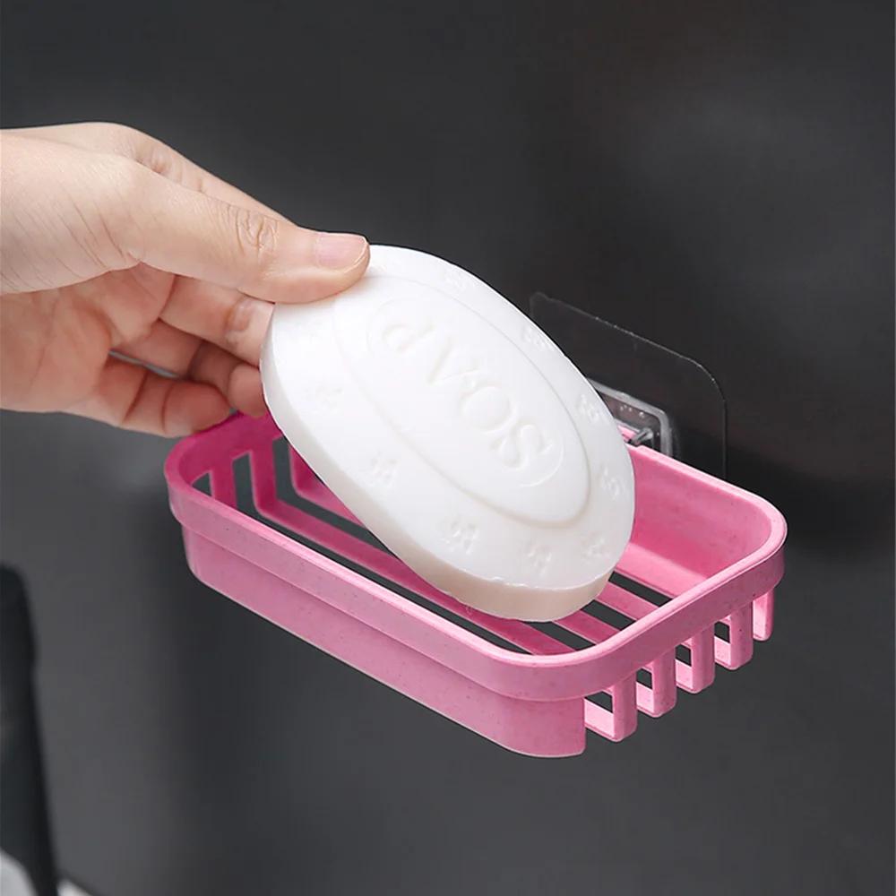 Punch Free Wall Mounted Soap Box Creative Toilet Drain Hanging Soap Container Bathroom Plastic Box Dispenser Box Soap pouch