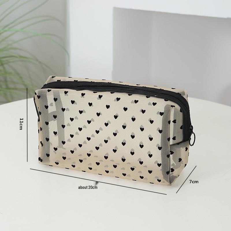 Custom Transparent Mesh Makeup Bag - Large Capacity, Portable Toiletry and Cosmetic Storage Bag for Women