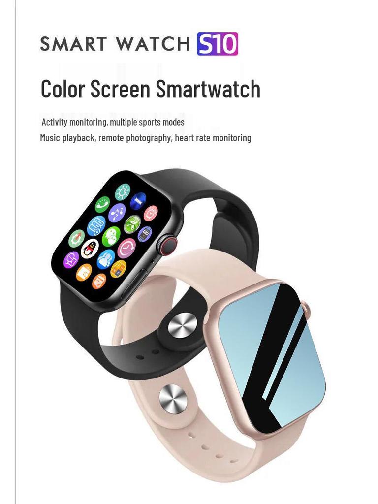 Smartwatch S10: Bluetooth Call, SMS Reminder, Pedometer, Alarm, Heart Rate & Blood Pressure Monitor