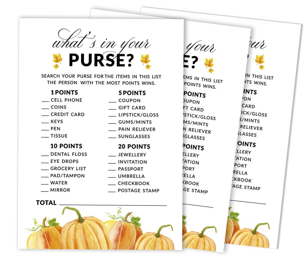 Inkdotpot Bridal Wedding Shower Bachelorette Party Bulk Blank Square Fill In Gift Ideas 50A  Pumpkin Fall In