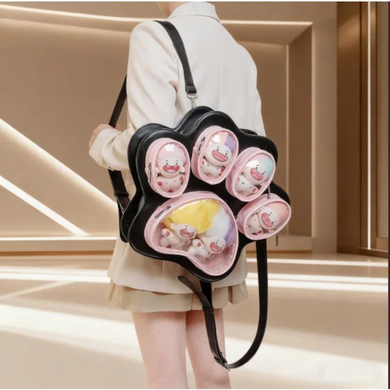 Sweet Cute Cat Paw Lolita Bag Ladies Multi Layer Large Capacity Backpack Women Fashion Color Black Shoulder Bags Mochilas Mujer
