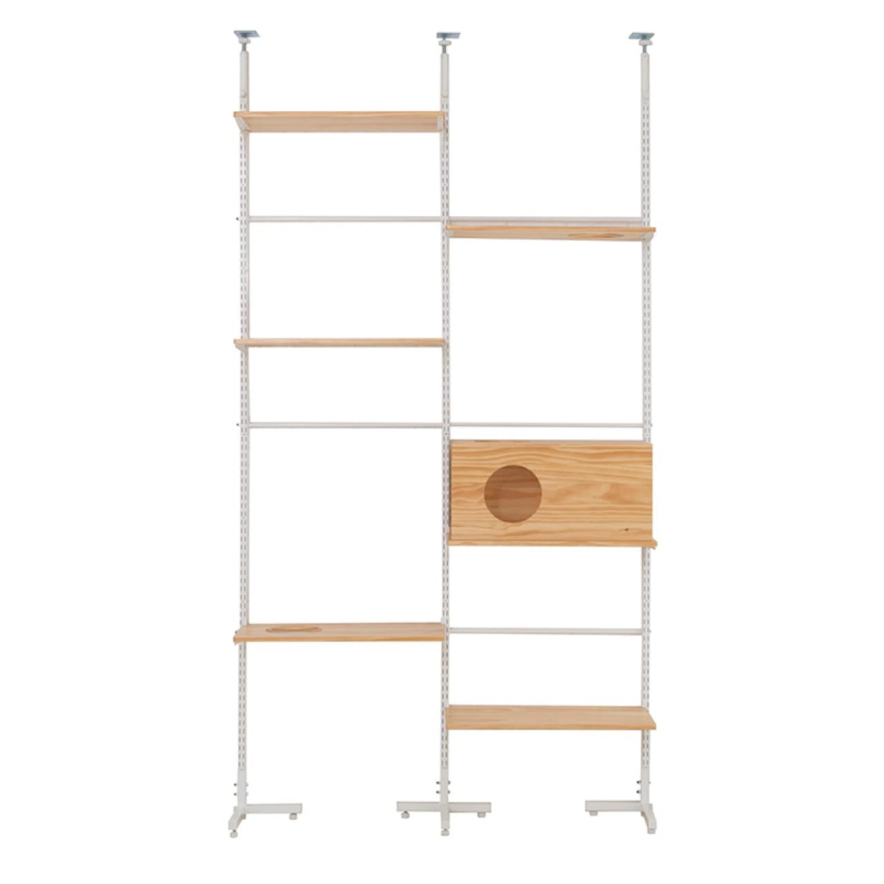 

PET SELECT Cat Tower Catwalk Nyanko Hills Regular Type Body Height Tight Replaceable Wooden Window House Lack of Exercise Simple Shelf Free Multiple