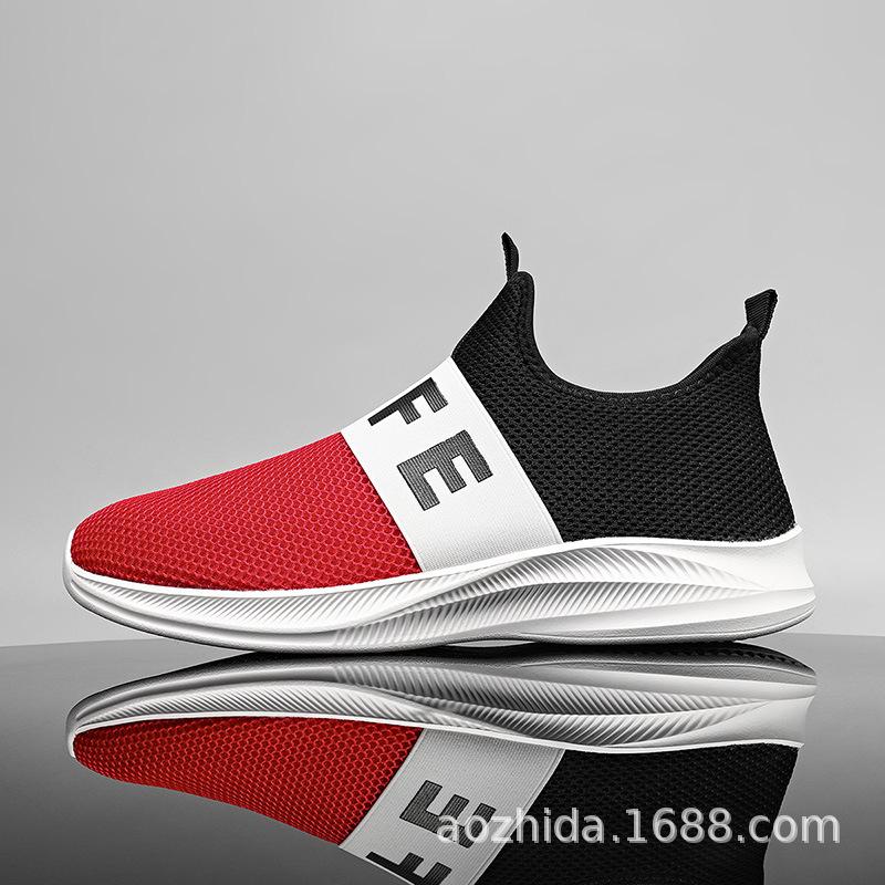 

Мужская обувь весна и осень легкие спортивные повседневные тонкие плоские мужские сетчатые туфли 2025 сетчатая ткань обувь 40 красный