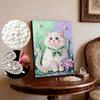 5D DIY Frameless Pearl Painting Little Fat Cat Pattern Painting Kit Suitable for Home Living Room Bedroom and Other Wall Decoration Art Paintings