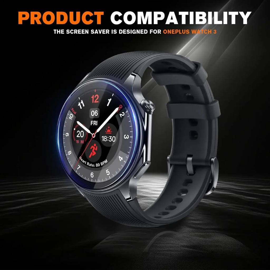 1/3/5PCS Tempered Glass Watch Screen Protector for OnePlus Watch 3 9H Hardness Scratch Resistant Films for OnePlus Watch3