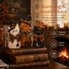 Double Side Witch Cat Decor Vintage Desktop Decoration Halloween Figurine Set  Home Decor
