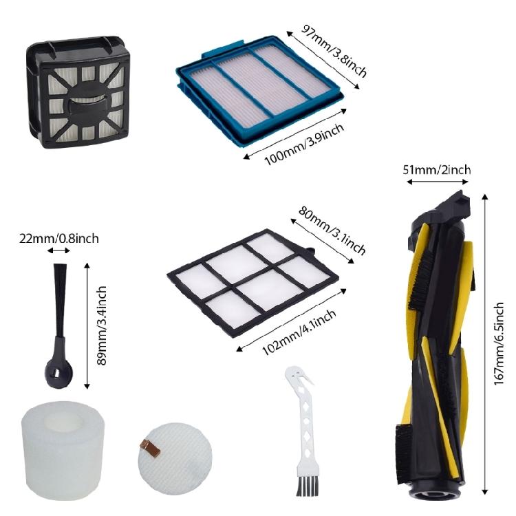 Replacement Parts Featuring Roller Brushes Side Brushes and Filters for AV911S, RV1000, RV1000S Robotic Vacuums