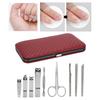 19pcs Manicure Pedicure Nail Clippers Set Stainless Steel Acne Removal Tool KitBurgundy