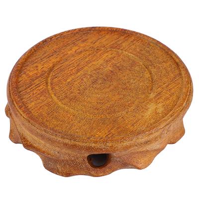 Solid Wood Center Teapot Cushion Tea Tray Teapot Base Wooden Pedestal(duckweed Mulberry)