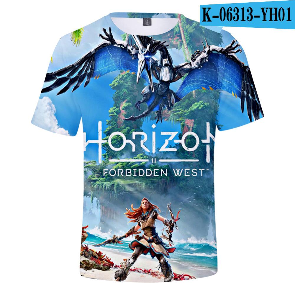 

Футболки Horizon Zero Dawn, уличная одежда с 3D принтом аниме, модная футболка большого размера для мальчиков и девочек, детские футболки в стиле Харадзюку, топы, одежда