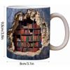 Keramik-3D-Bibliotheksbuch-Becher, Regal-Becher, kreatives Weltraum-Design, Mehrzweck-Becher, Kaffeetasse, Arbeitszimmer, Milchbecher, Freunde, Geburtstagsgeschenk