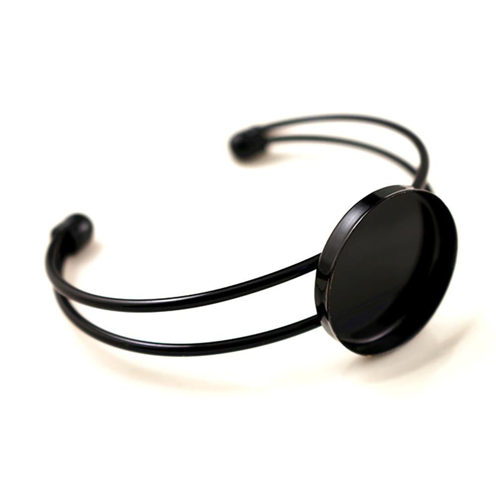 High Quality  25mm 8 Colors Plated Bangle Base Bracelet Blank Findings Tray Bezel Setting Cabochon Cameo