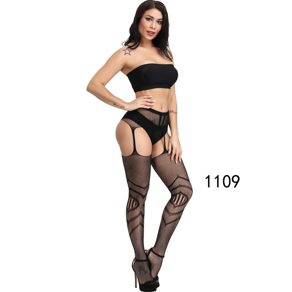 Jacquard suspender fishnet stockings sexy pantyhose sex stockings summer anti-stripping fishnet stockings temptation