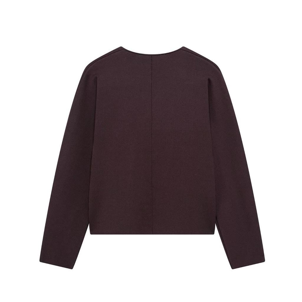 TAOP&ZA Women's Spring V-Neck Slim-Fit Double-Breasted Knitted Cardigan 
