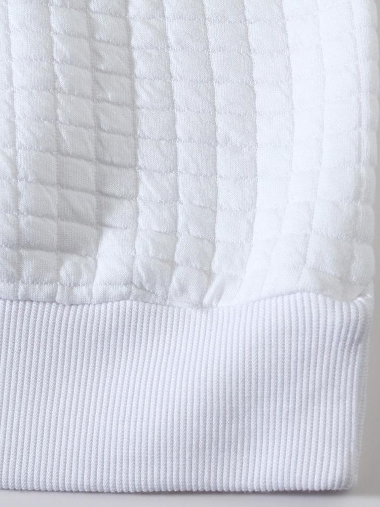 Autumn Winter Men's Sweatshirt Slim Round Collar Long Sleeve Square Plaid Personality Wind Casual Sweatshirt Men Moisture Wicking Breathable Tops