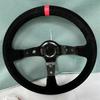 Car Modification Steering Wheel 14 Inch Frosted Personalized Competitive Racing Steering Wheel 350mm Suede Universal