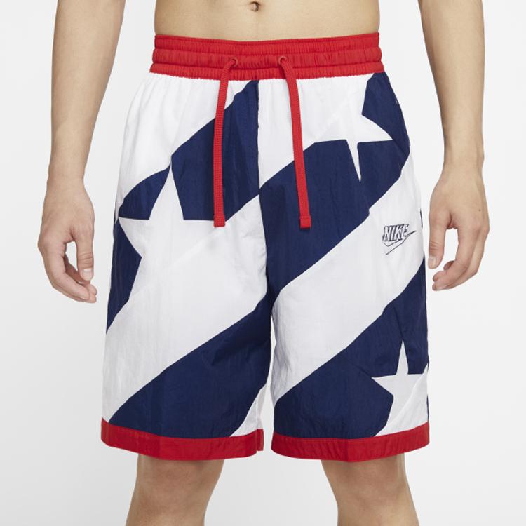 Nike Quick-Dry Flag Shorts Men Bottoms Blue White CK6312-492