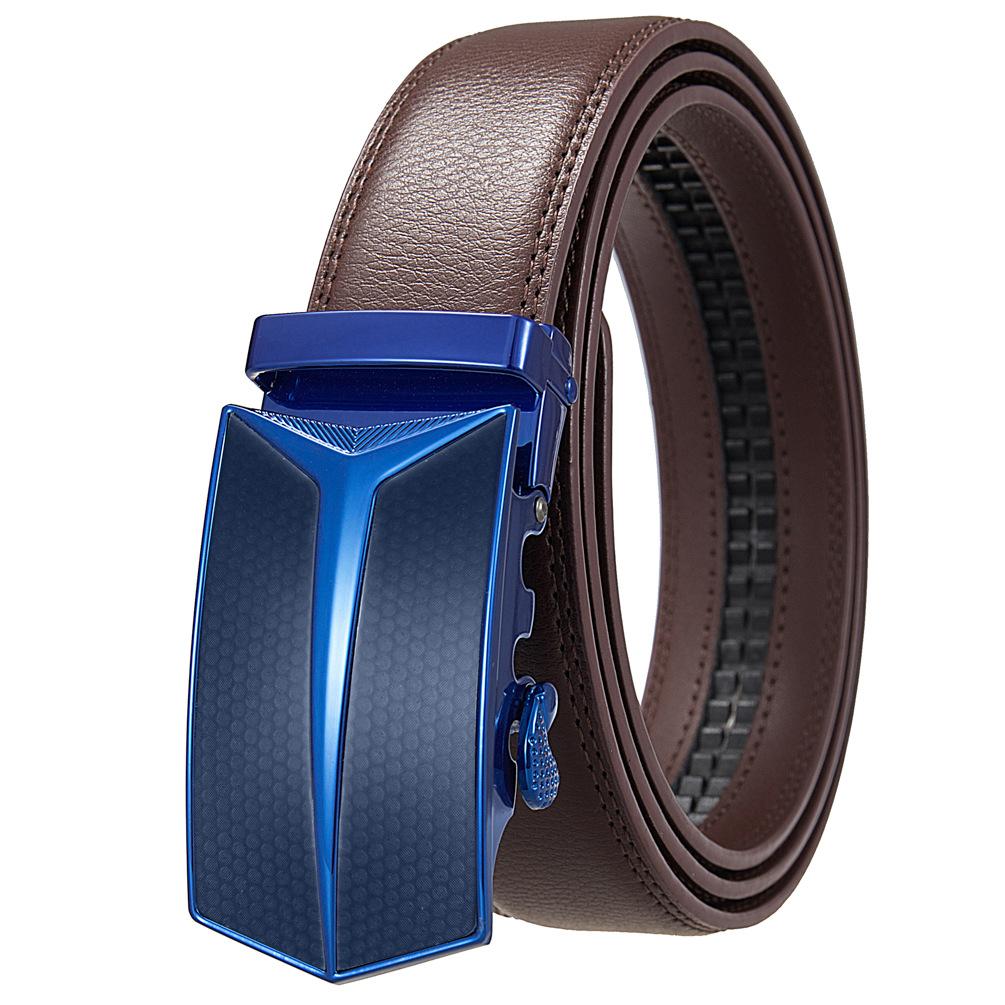 Men'S Belt, Automatic Buckle Cowhide Belt Casual Business Ly36-1314-1