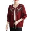 Elegant Mid-Aged Women's Fall Knitted Cardigan