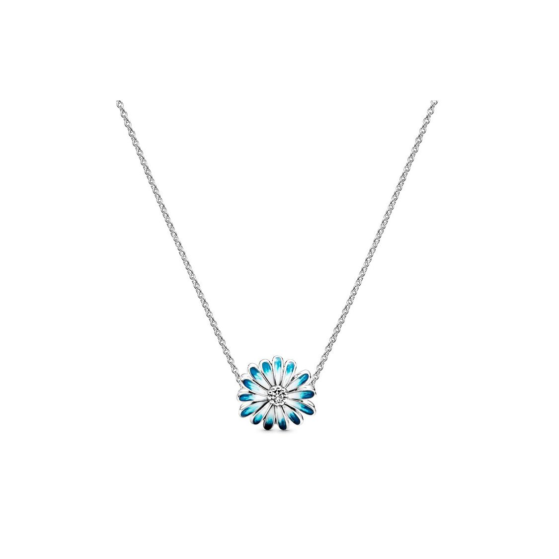 Pandora Ice Blue Daisy 925 Silver Necklace Set Women necklaces ZT0584