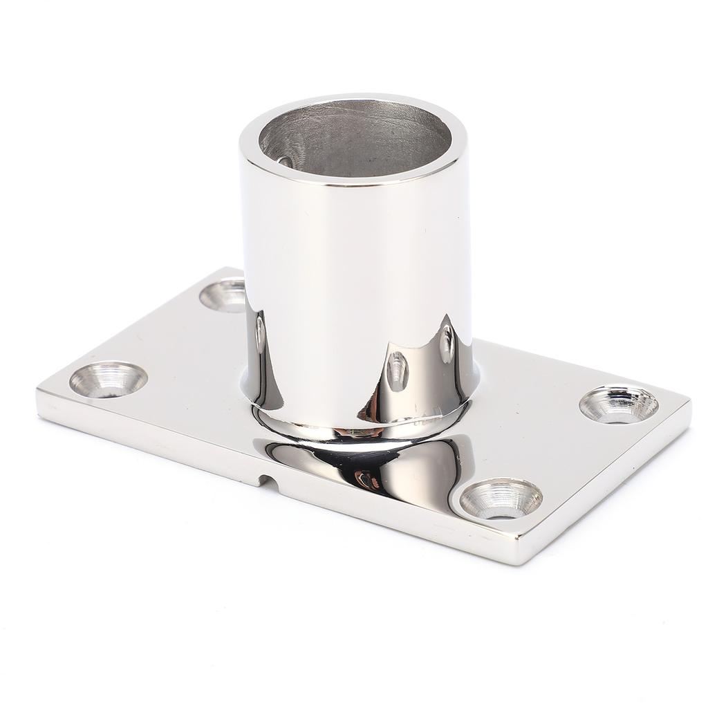Stanchion Base Stainless Steel 90 Degree Rectangular AntiCorrosion Polishing Hnadrail Fitting for Boat Yacht(22mm )