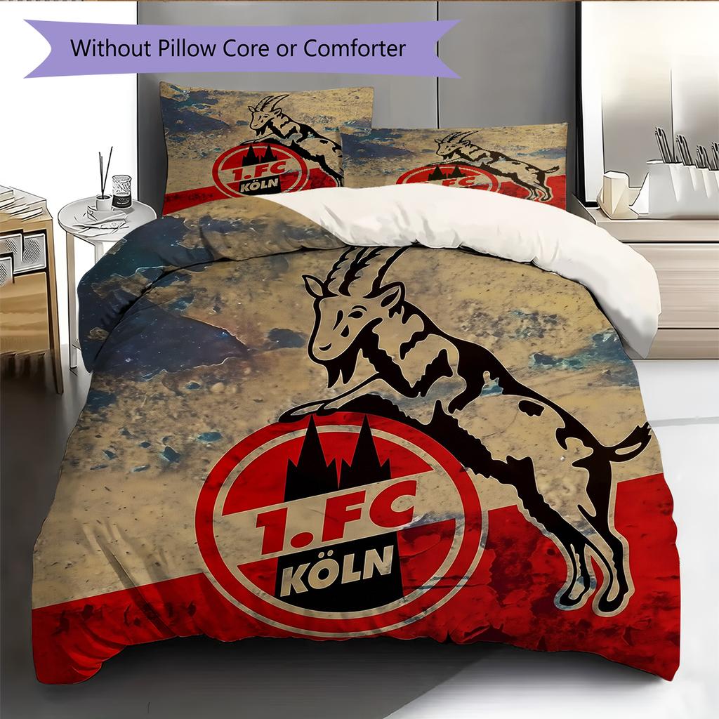 Köln FC Pattern Bedding Home Decoration Birthday Gift (1 * duvet cover + 2 * pillowcase, without core)