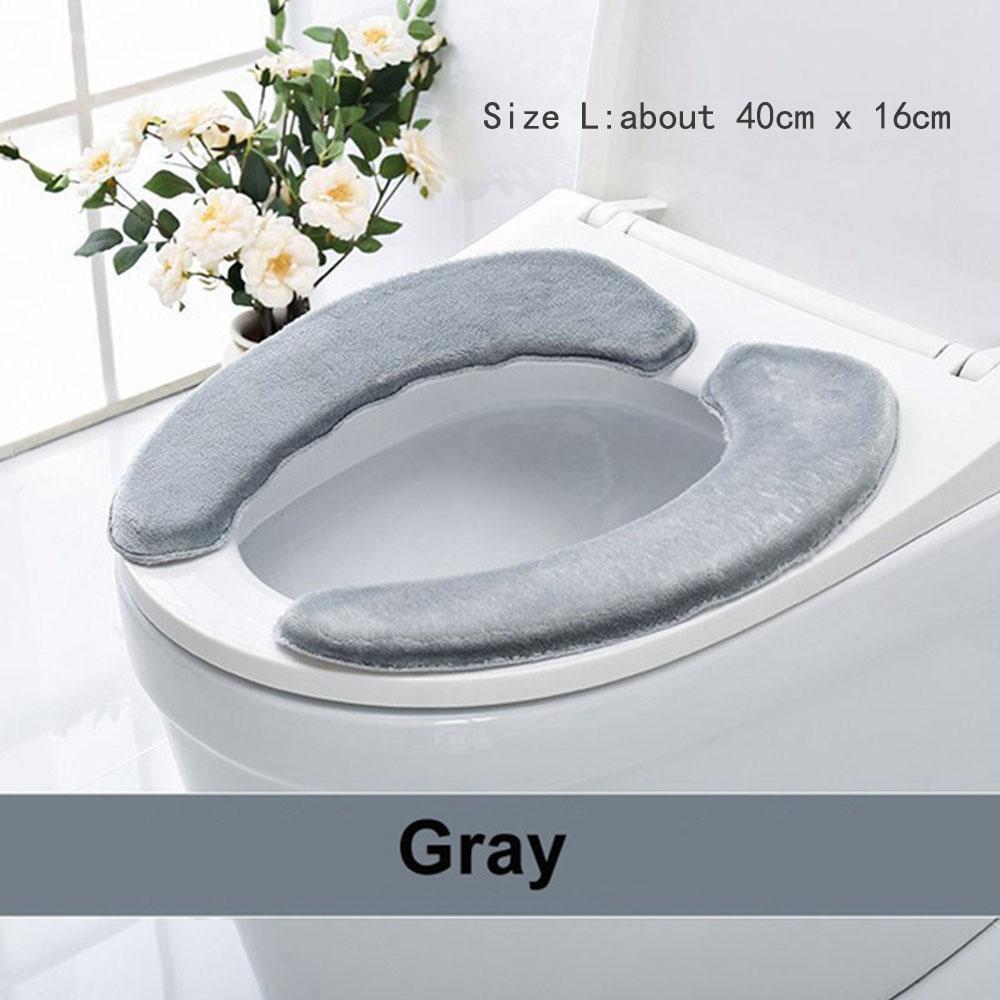 Toilet Lid Cover Adhesive Warm Bathroom Accessories Toilet Mat Seat Case Lid Pad Toilet Seat Cover