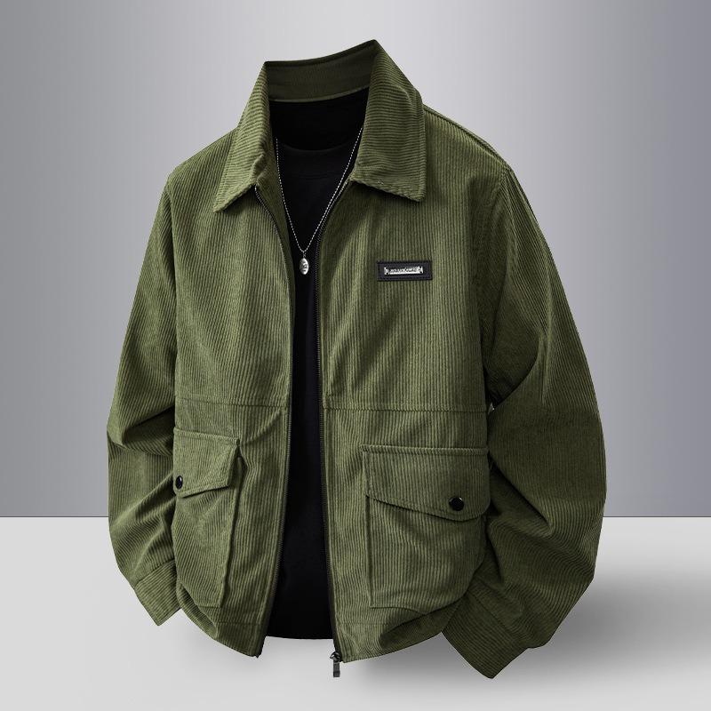 Autumn and winter new corduroy men's jacket new lapel casual men's jacket loose trend top jacket