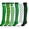 Day Patricks St Thigh High Stocking Over Knee Sock Long Striped Shamrock Women