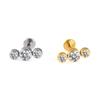 Diamond-Inlaid Stainless Steel Lip Stud Piercing Earring - 1.2*6/8mm