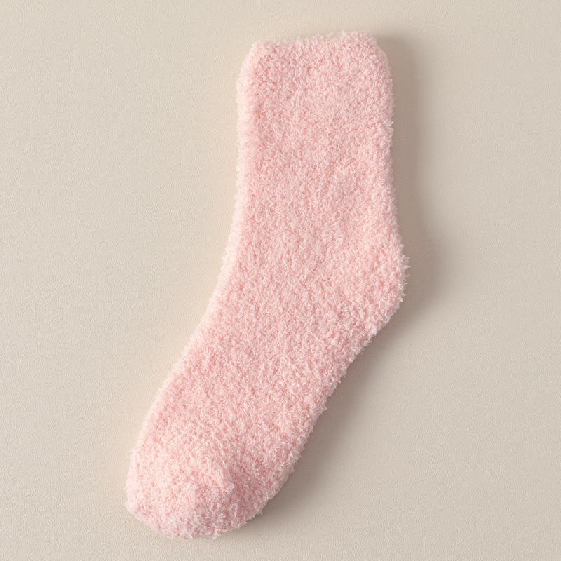 Coral Fleece Socks, Women's Autumn and Winter Sleep Socks, Warm and Non-shedding Mid-calf Socks, Thick Socks