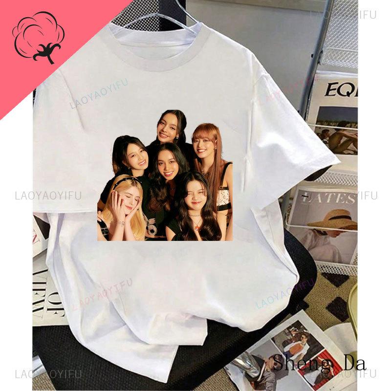 Kpop Vcha Camisetas Cotton Oneck Hot Sale Korean Popular Clothes KG Kendall Keylee Camila Aesthetic Graphic Printed T Shirts