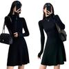 2024 Hepburn-Style Little Black A-Line Knit Dress - Autumn/Winter Slim Fit