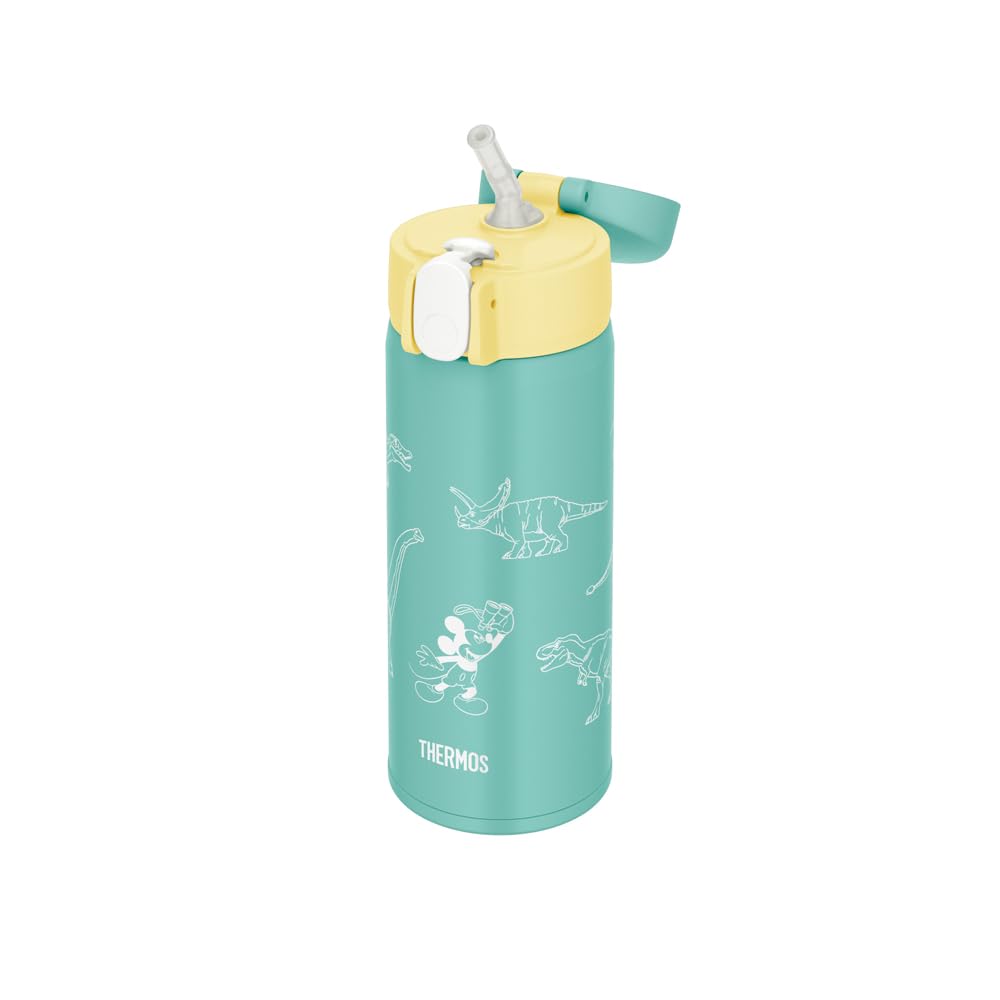 Thermos Water Vacuum Insulated Straw Green For For School or For Cold Storage Bottle, Bottle, 410ml, Yellow, Children, Kindergarten, Only, FJV-400FDS