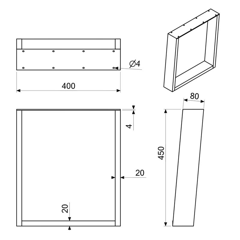 SLAN leg 40x45 STEEL