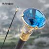 Blauer Diamant Goldener Weißer Gehstock Modischer Dekorativer Gehstock Gentleman Eleganter Cosplay Gehstock Knauf Crosier 90cm