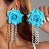 Accessories Bohemian blue tone flower earrings, geometric earrings earrings for women
