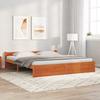 Bed Frame with Headboard Wax Brown 205.5 X 185.5 X 51 Cm