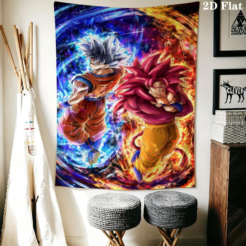 Dragon Ball Wall Tapestry Aesthetic Wall Hanging Printed Fabric Blanket Decorative Tapestries For Bedroom Living Room Home Decor