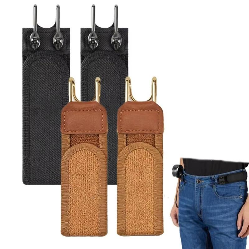 Elastic Waist Belt Comfortable Buckleless Adjustable Metal Buckle Waist Belt Metal Hook