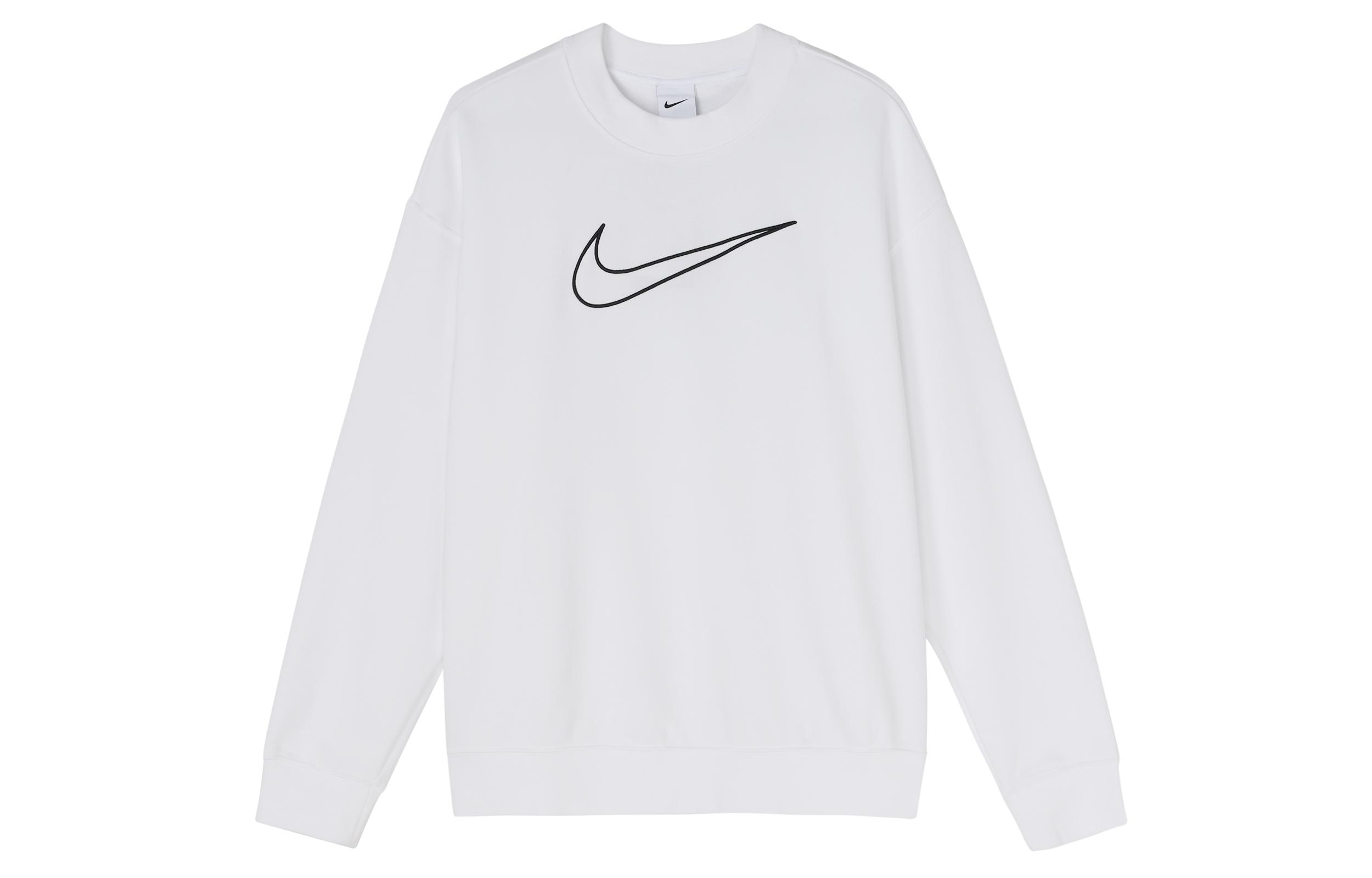 Nike Sweatshirts Women s White Crew Neck Moderate Regular DQ5543-100 M