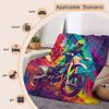 Vibrant Motocross Rider Ultra-Soft Cozy Blanket - Perfect for Winter Warmth, Ideal Gift for Sports and Art Enthusiasts