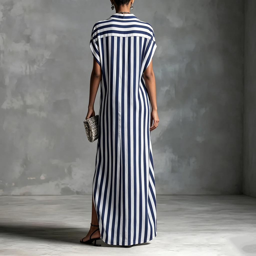 Women's Summer Casual, Fashionable, And Elegant Loose-Fit V-Neck Dress