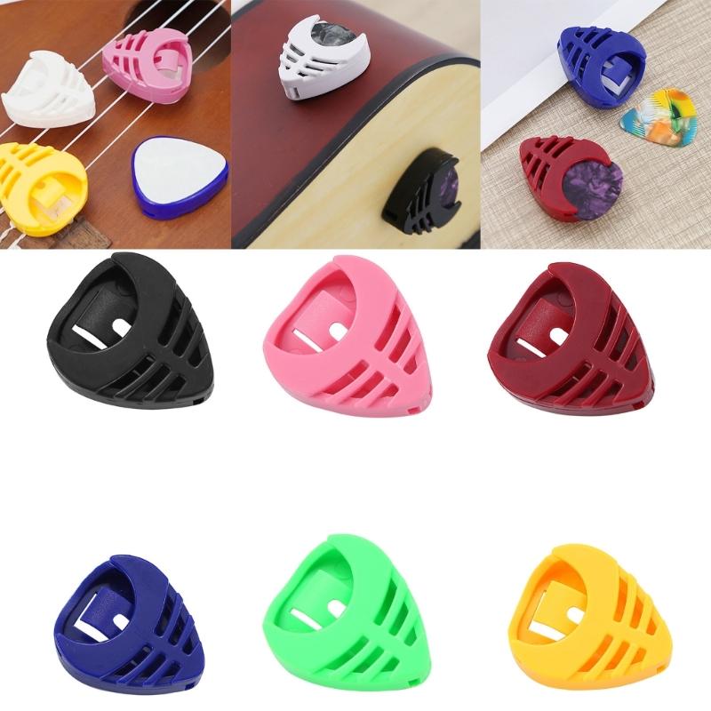 6pcs Triangular Guitar Pick Holder Durability ABS Material Light Weight Portable For Musicians